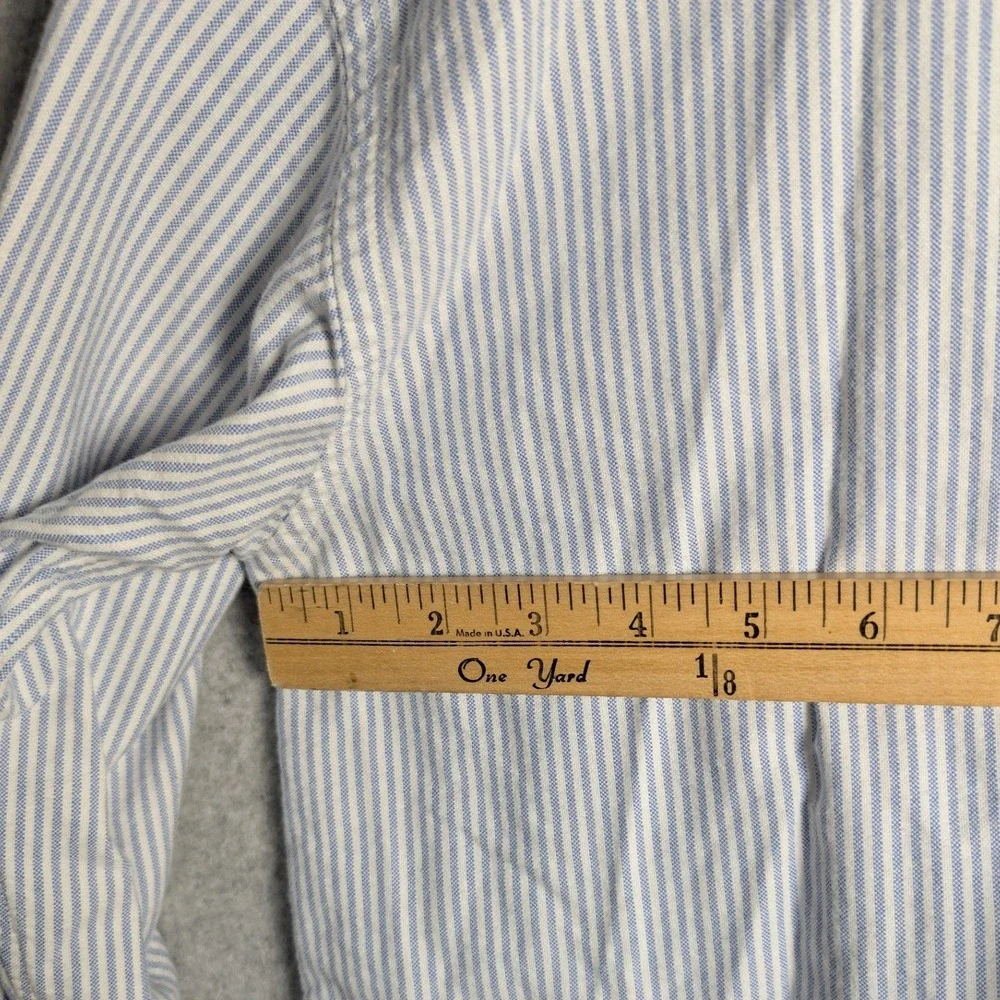 Ralph Lauren Boys Blue White Striped Oxford Button Down Shirt Size 14 Cotton